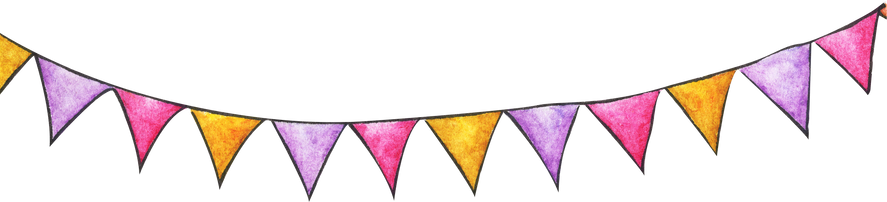 Colorful Party Bunting Flag Watercolor